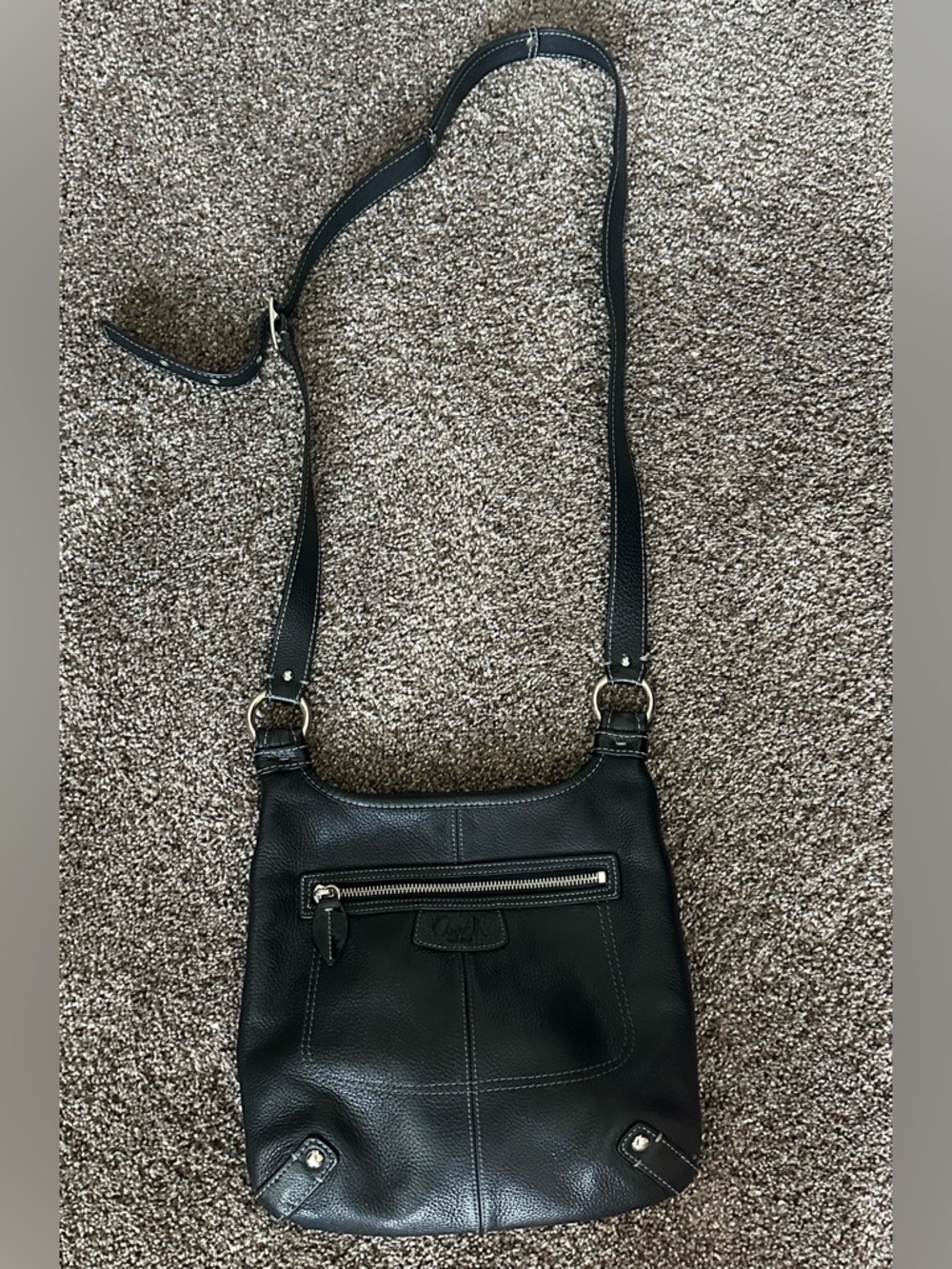 Coach Penelope Hippie Black Pebbled Leather Crossbody Bag Minimalist - Picture 2 of 11